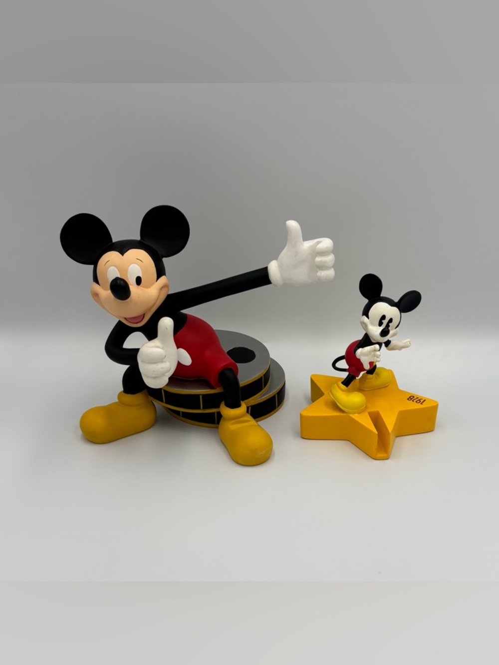 RARE Vintage Disney Mickey Mouse Figurine Lot Movie Reel Photo Holder + Hallmark
